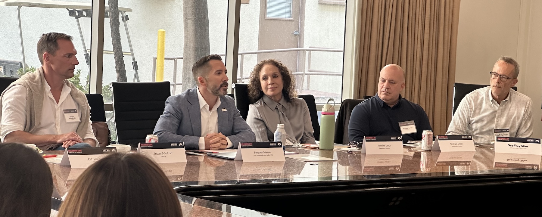 Media and entertainment industry leaders participate in U.S. Business Action to End HIV's "Hollywood x HIV: Rewriting the Narrative" event.