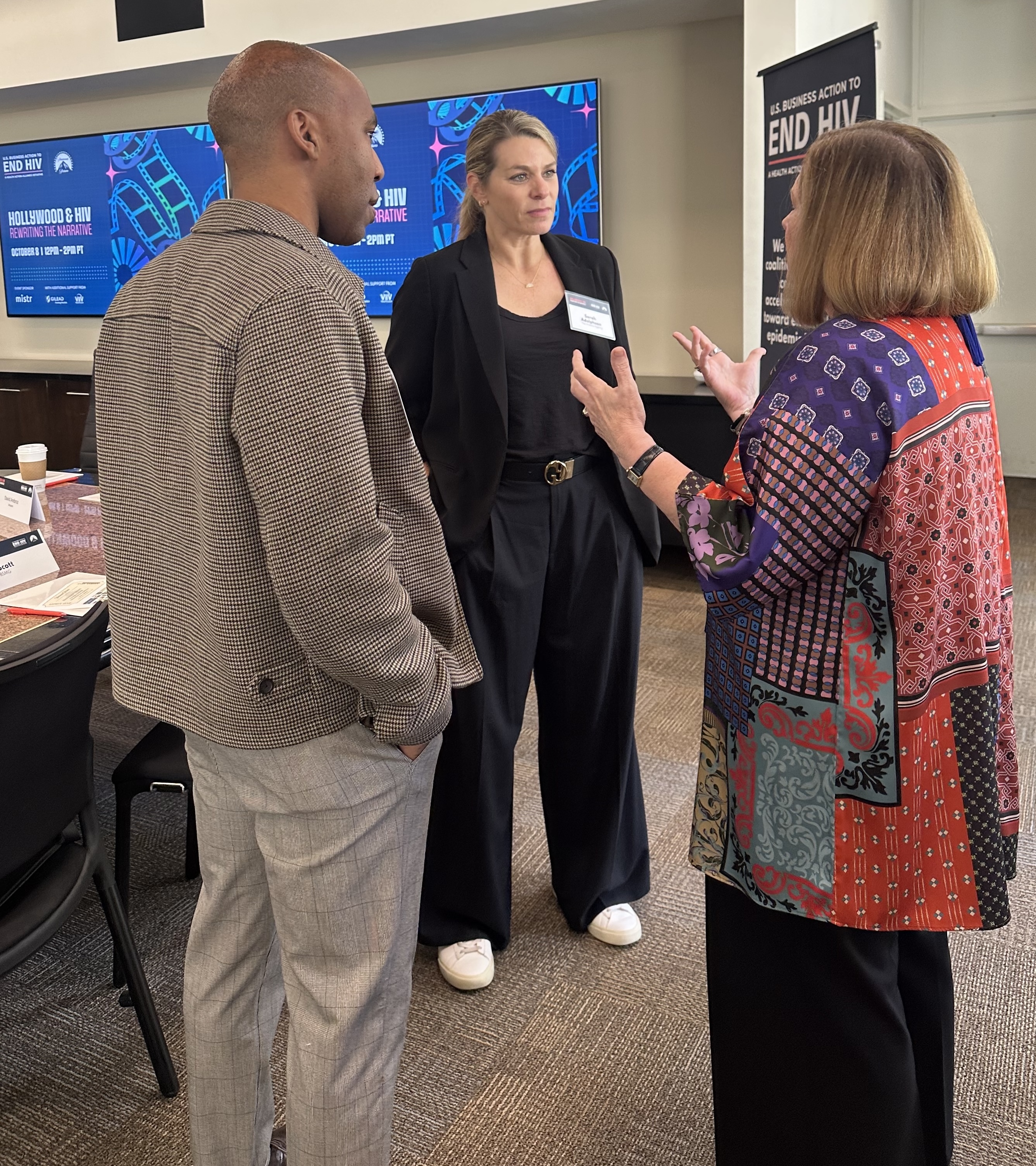 Media and entertainment industry leaders participate in U.S. Business Action to End HIV's "Hollywood x HIV: Rewriting the Narrative" event.