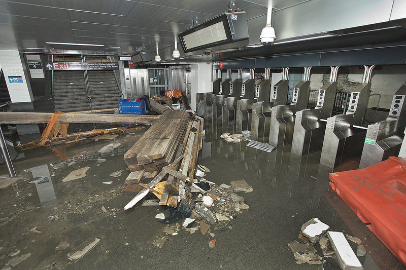 Flooding in the NYC subway.
