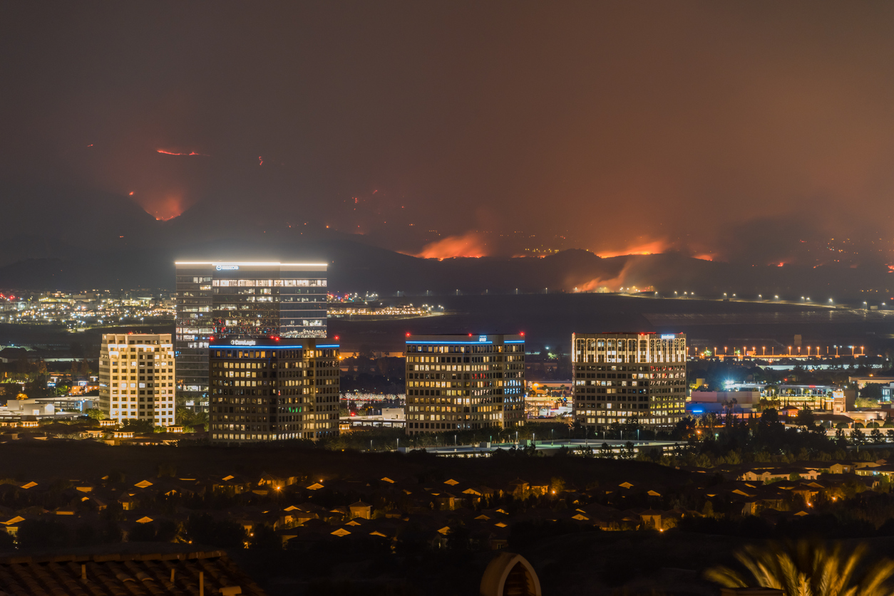 Wildfire caused thousands to evacuate Irvine, California.