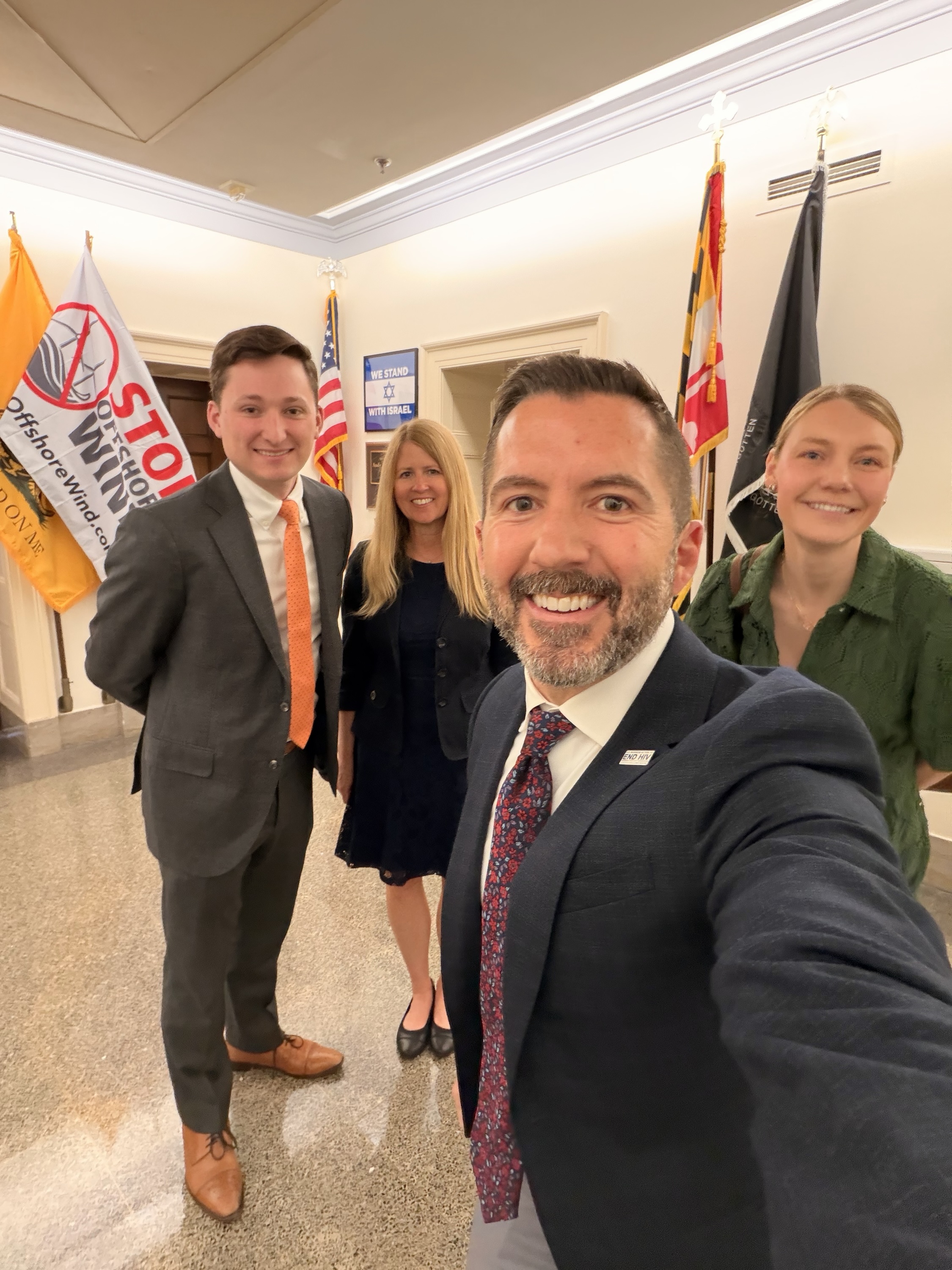 Coalition members take a selfie inside the U.S. capital building.