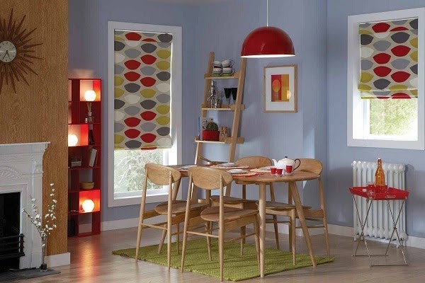 mẫu rèm roman màu sắc tươi vui