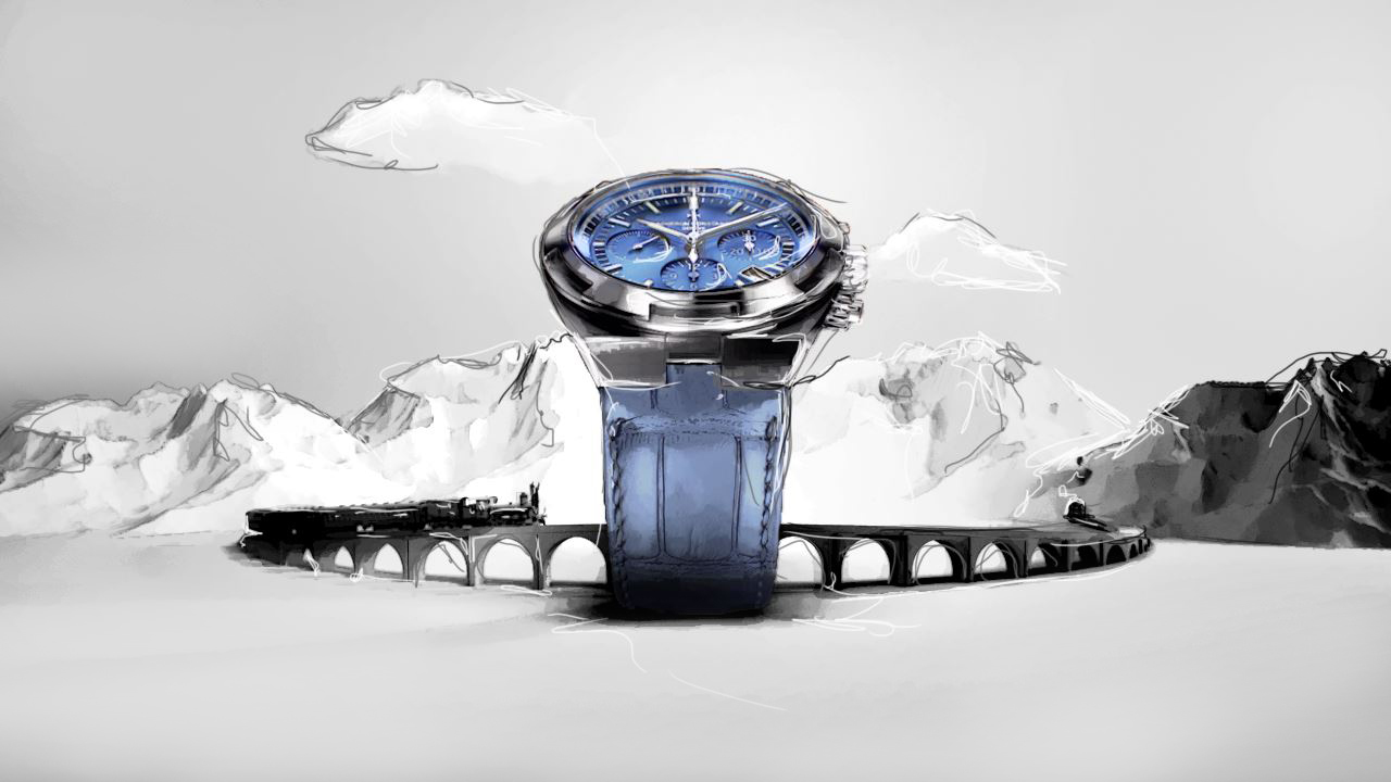 Illustration of the Vacheron Constantin watch in a mountain environnement