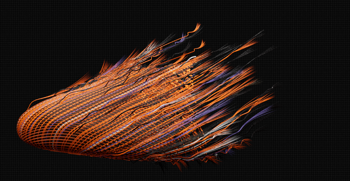 Early experiment with the 3D threads animation in Houdini