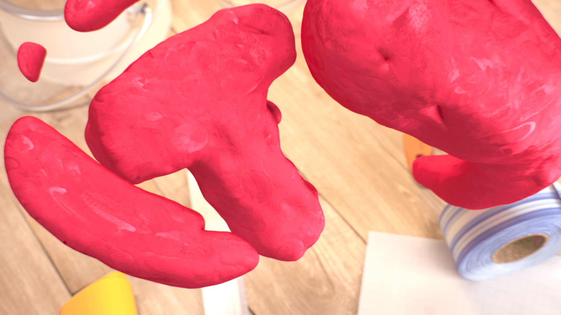 3D plasticine material close-up from our stop motion animation