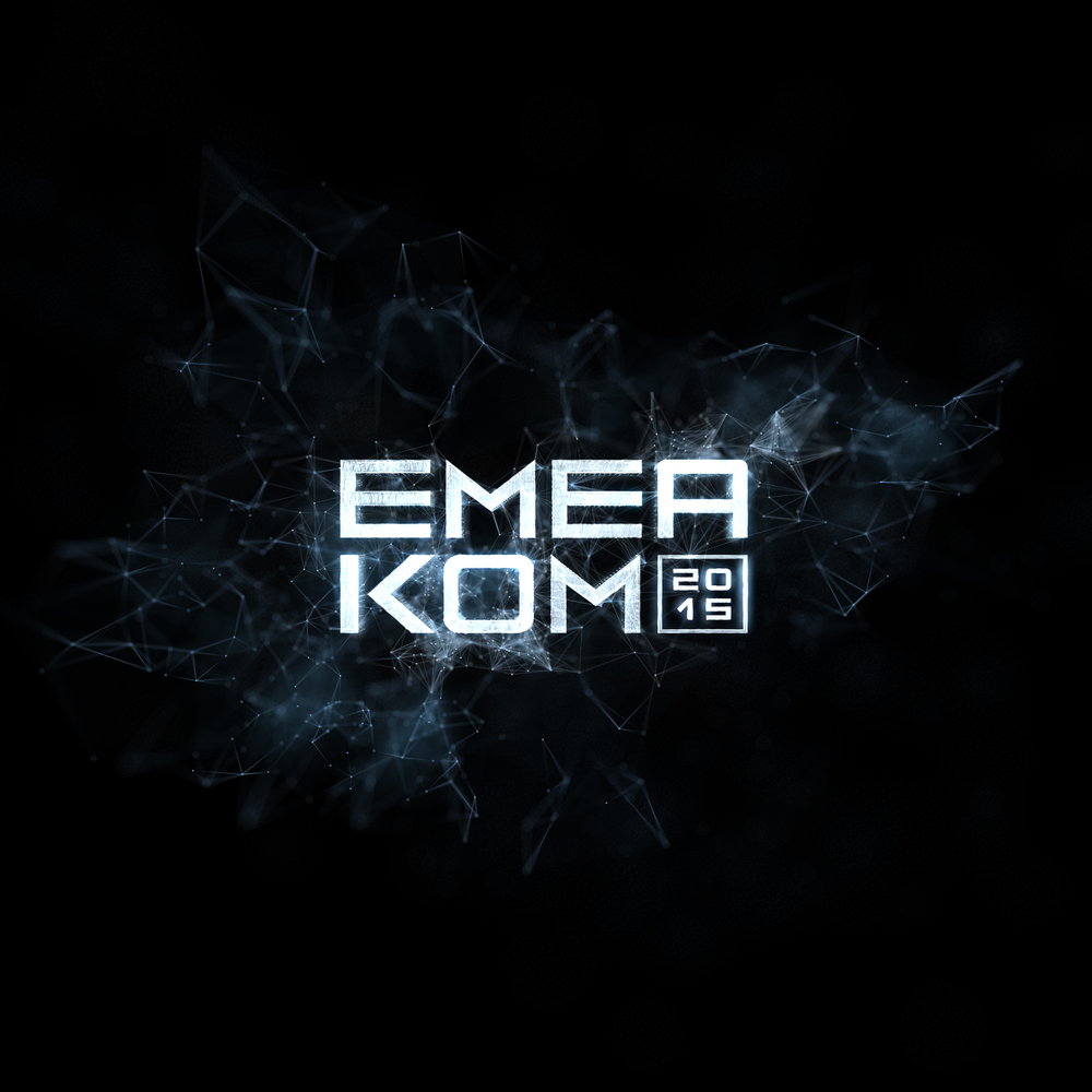 Logo for EMEA Kom 2015 - Plexus visual style made with X-Particles in Cinema 4D