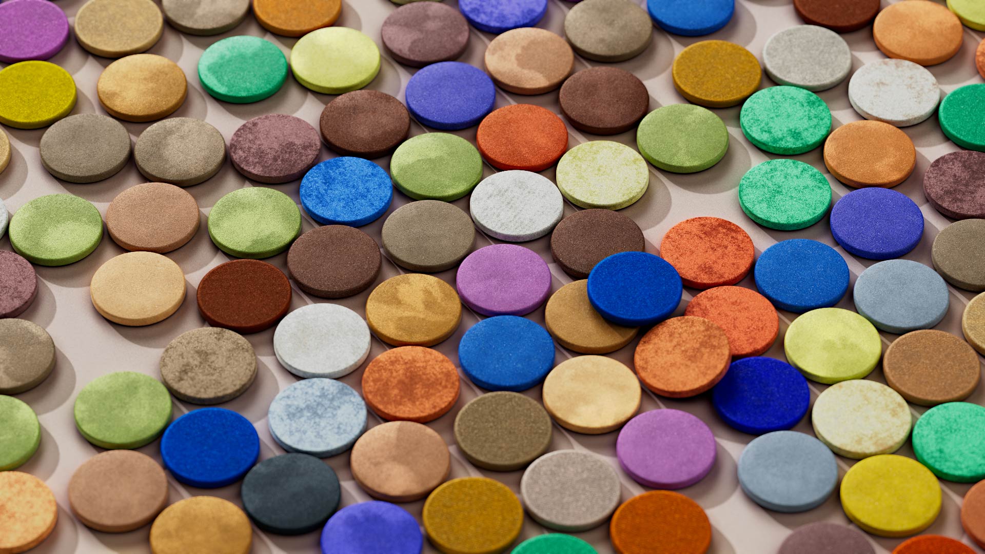 Close up shot of cosmetic powder materials in 3D