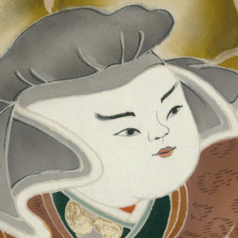 Vintage Japanese illustration of a woman with stylized features