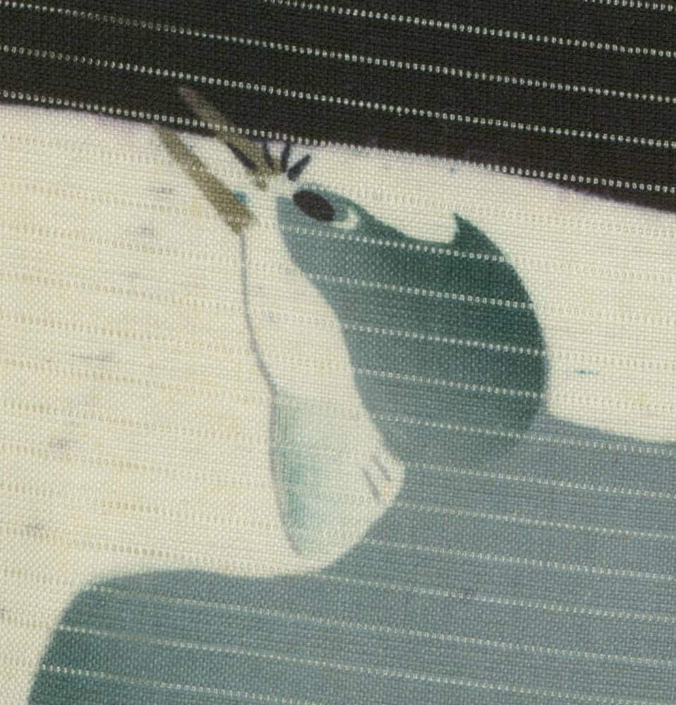 Blurred silhouette of a bird with textured background in muted colors