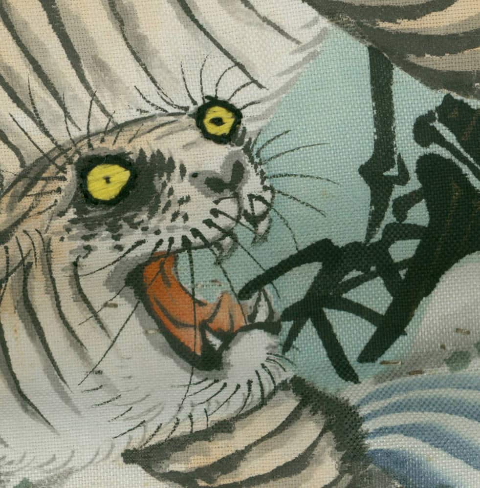 Artistic watercolor sketch of a wild cat with intense yellow eyes