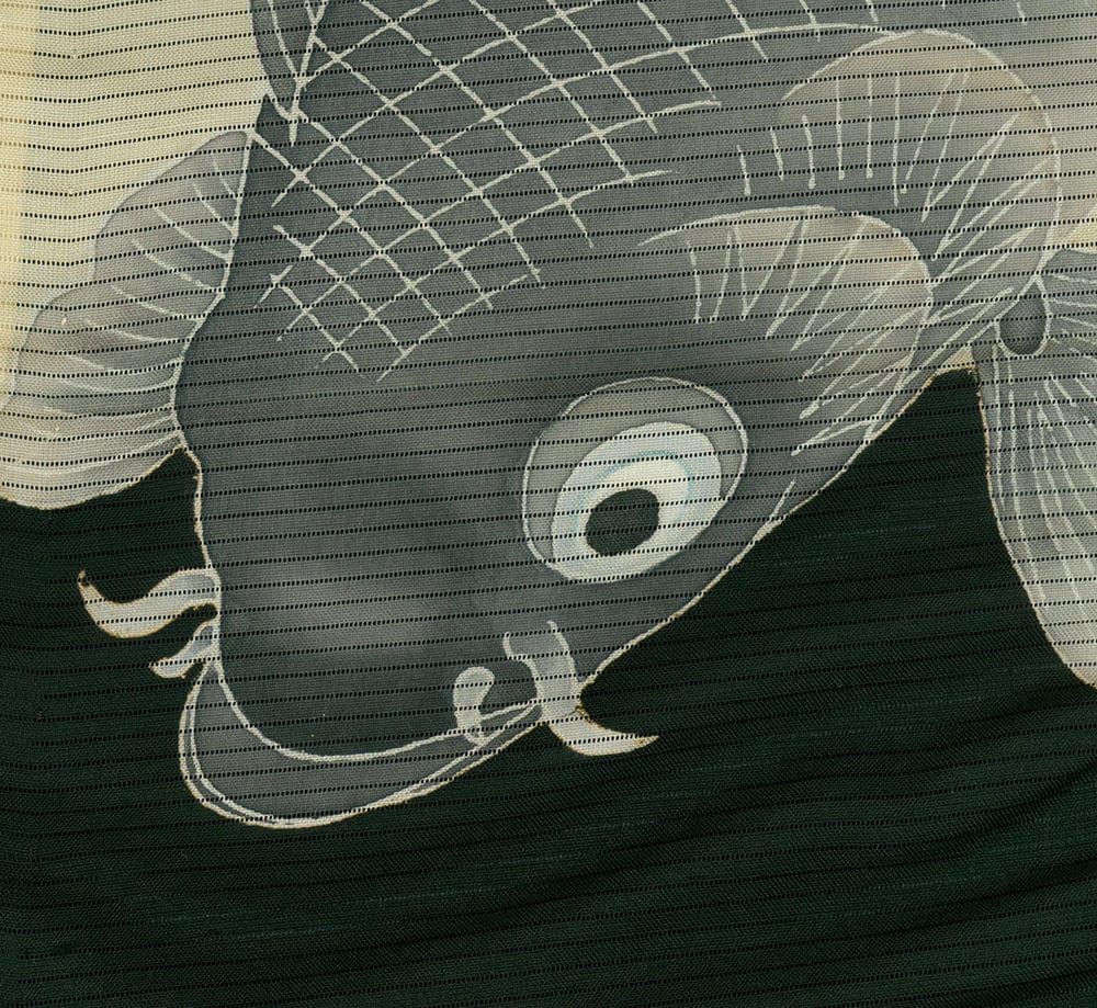 Abstract illustration of an eye with geometric lines and textured background