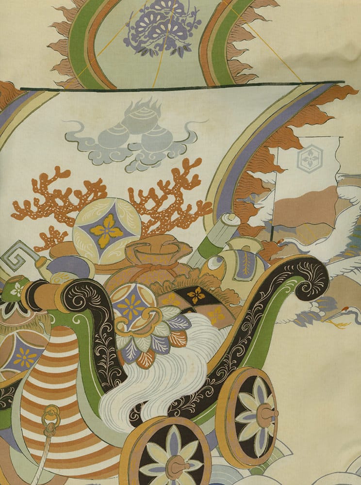 Vintage Japanese illustration with ornate decorative patterns and stylized design