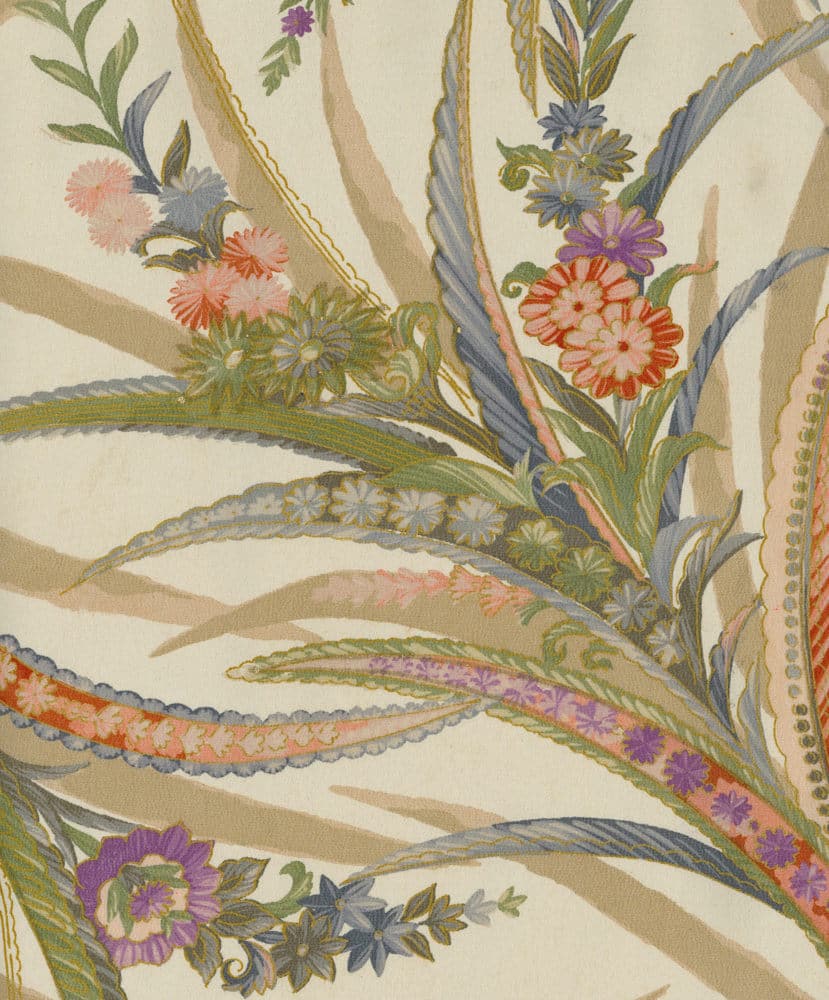 Vintage floral pattern with colorful flowers and flowing botanical design