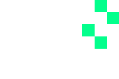Four bright green squares arranged in a plus sign on a black background in the top right corner.