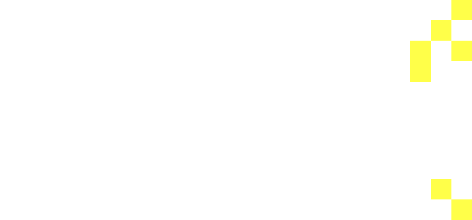 Pixelated yellow star shape composed of square blocks on a black background in the top right corner.