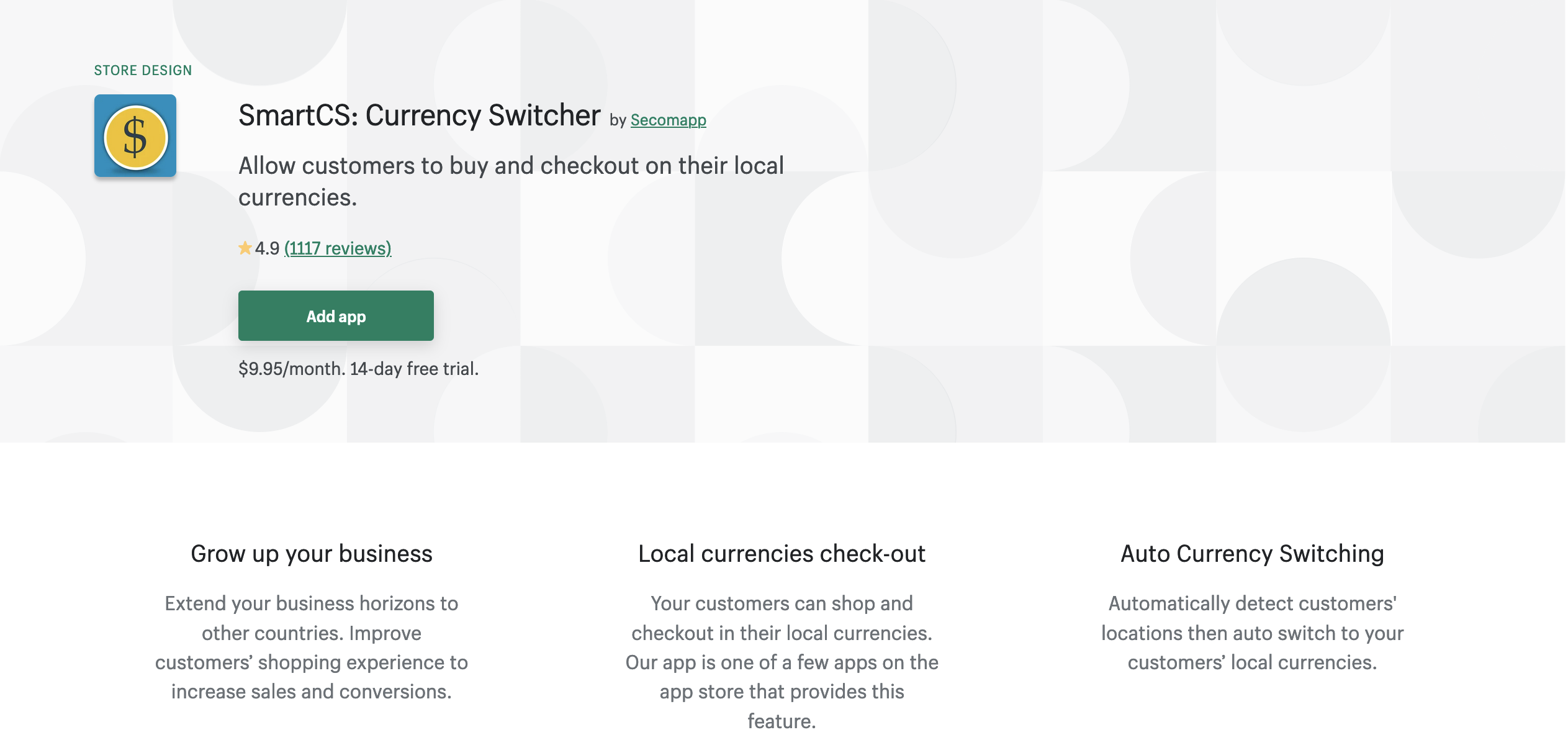 SmartCS: Currency Switcher by Secomapp