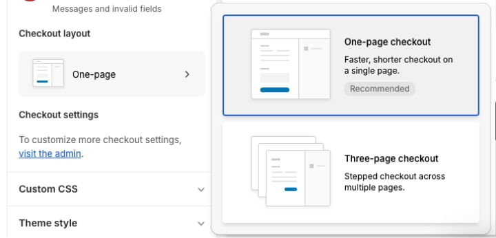 Changing the checkout layout via theme editor