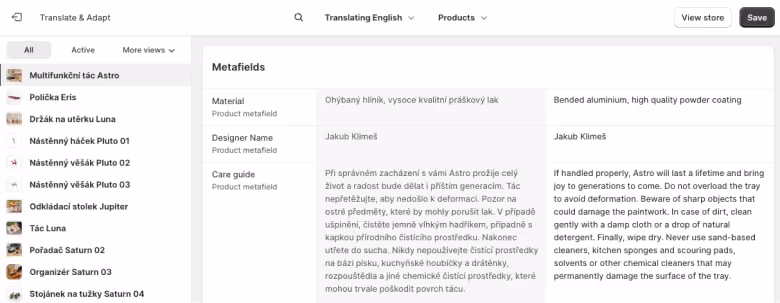 Localizing metafield in Shopify Translate & Adapt app
