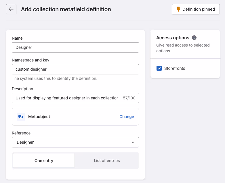 Creating metafield as a reference for metaobject