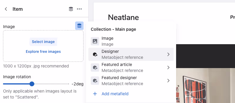 Displaying metaobject on the collection page
