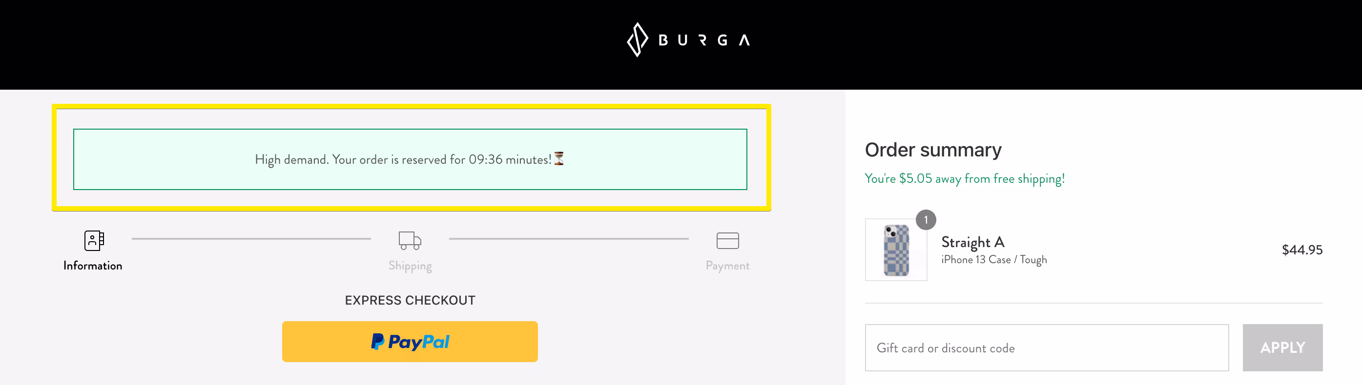 Checkout timer
