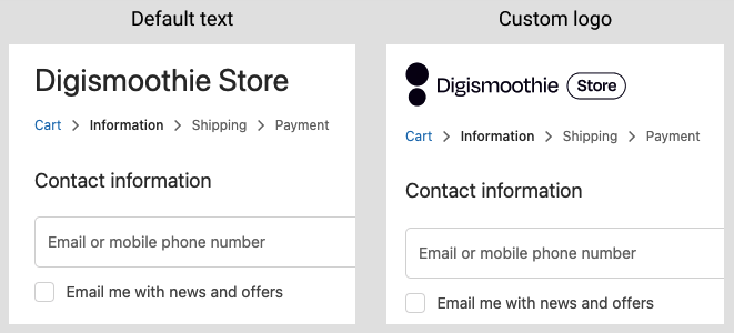 Example of custom logo in the Shopify checkout