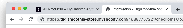 Custom vs. default favicon in the Shopify checkout