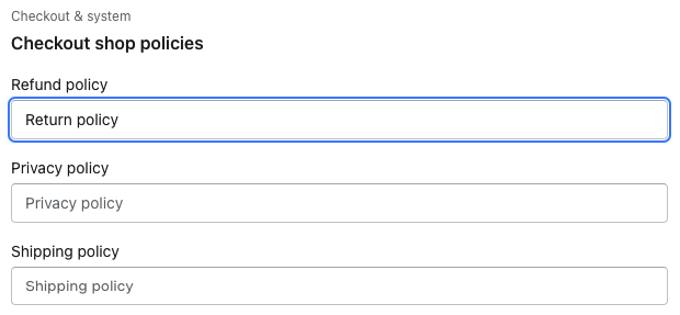 Changing the text of the legal links via theme languages