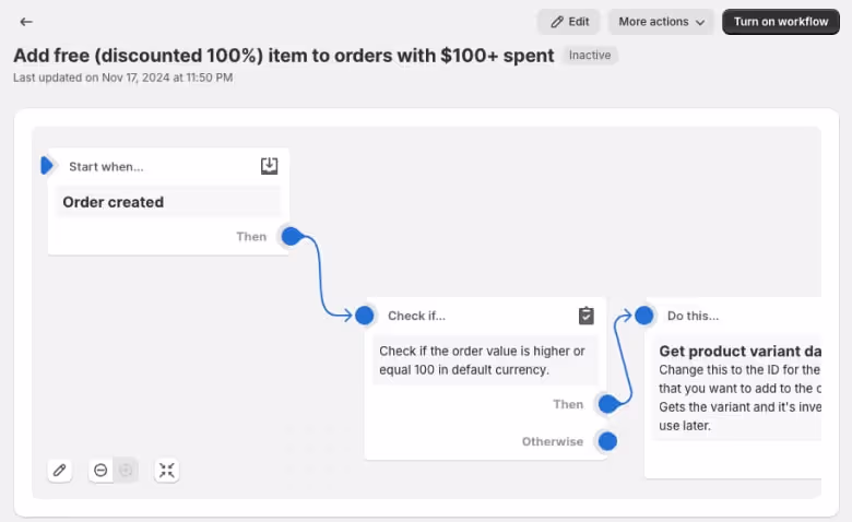 Ajouter un produit gratuit à la commande avec Shopify Flow