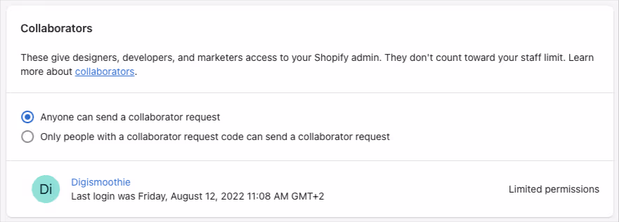 Disabling the collaborator request code