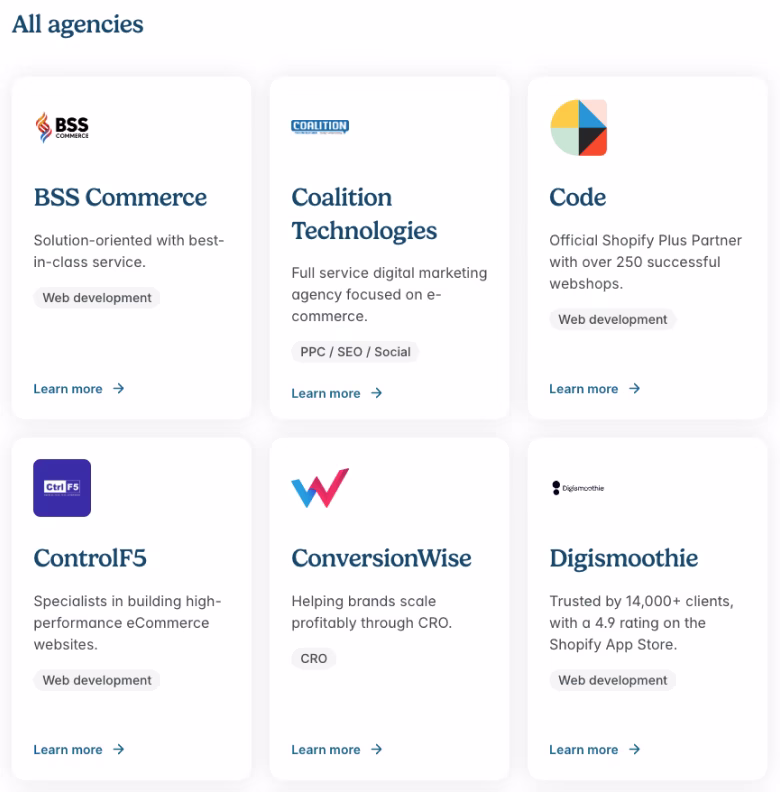 A Judge.me partner directory (note Digismoothie is there).