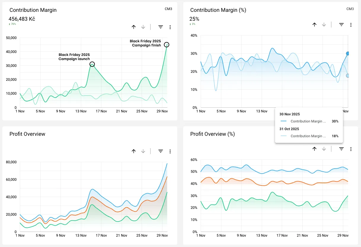 Performance during Black Friday 2025 showing early campaign launch and strong finish.s