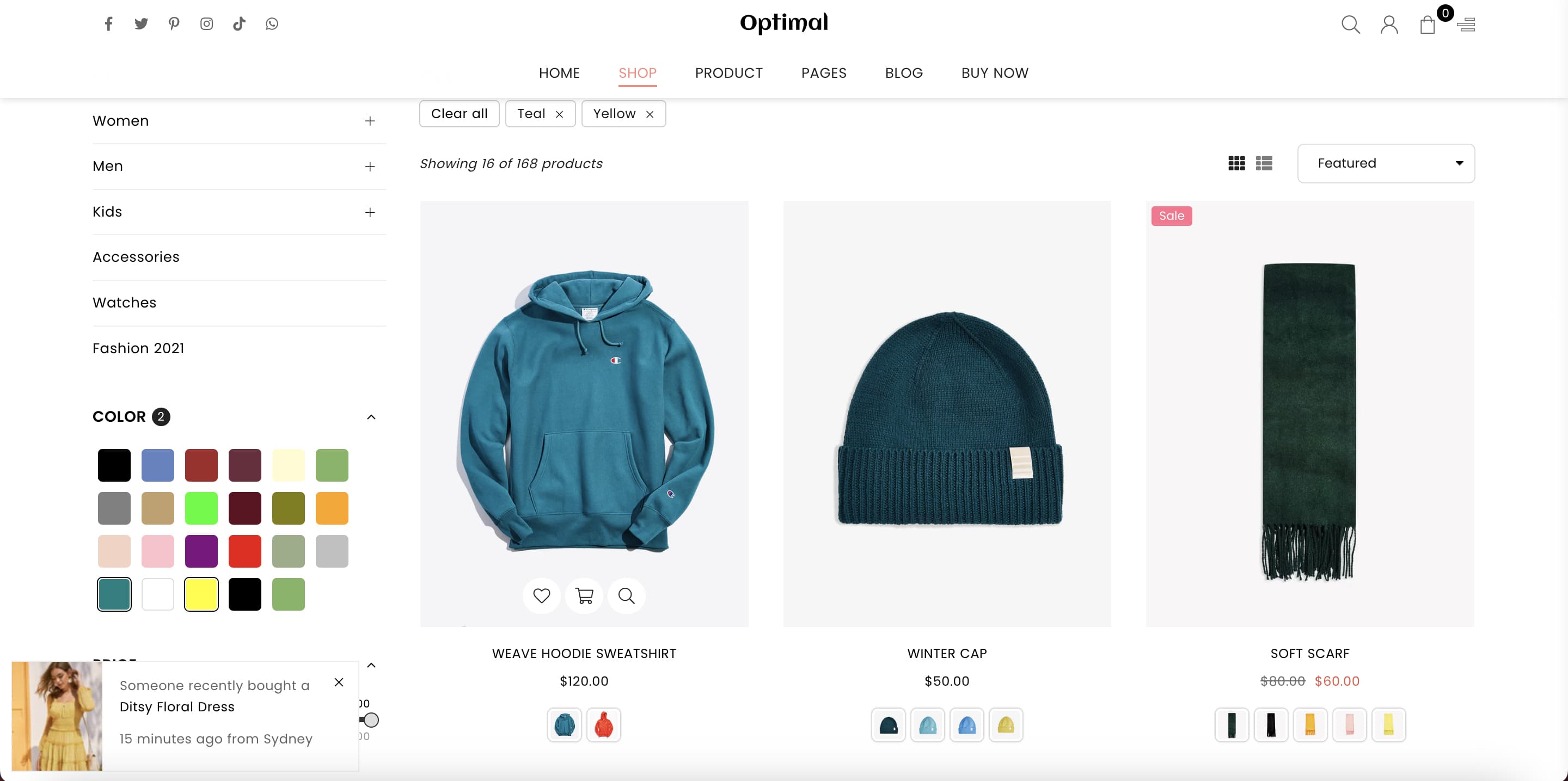 Aperçu du thème Shopify Optimal