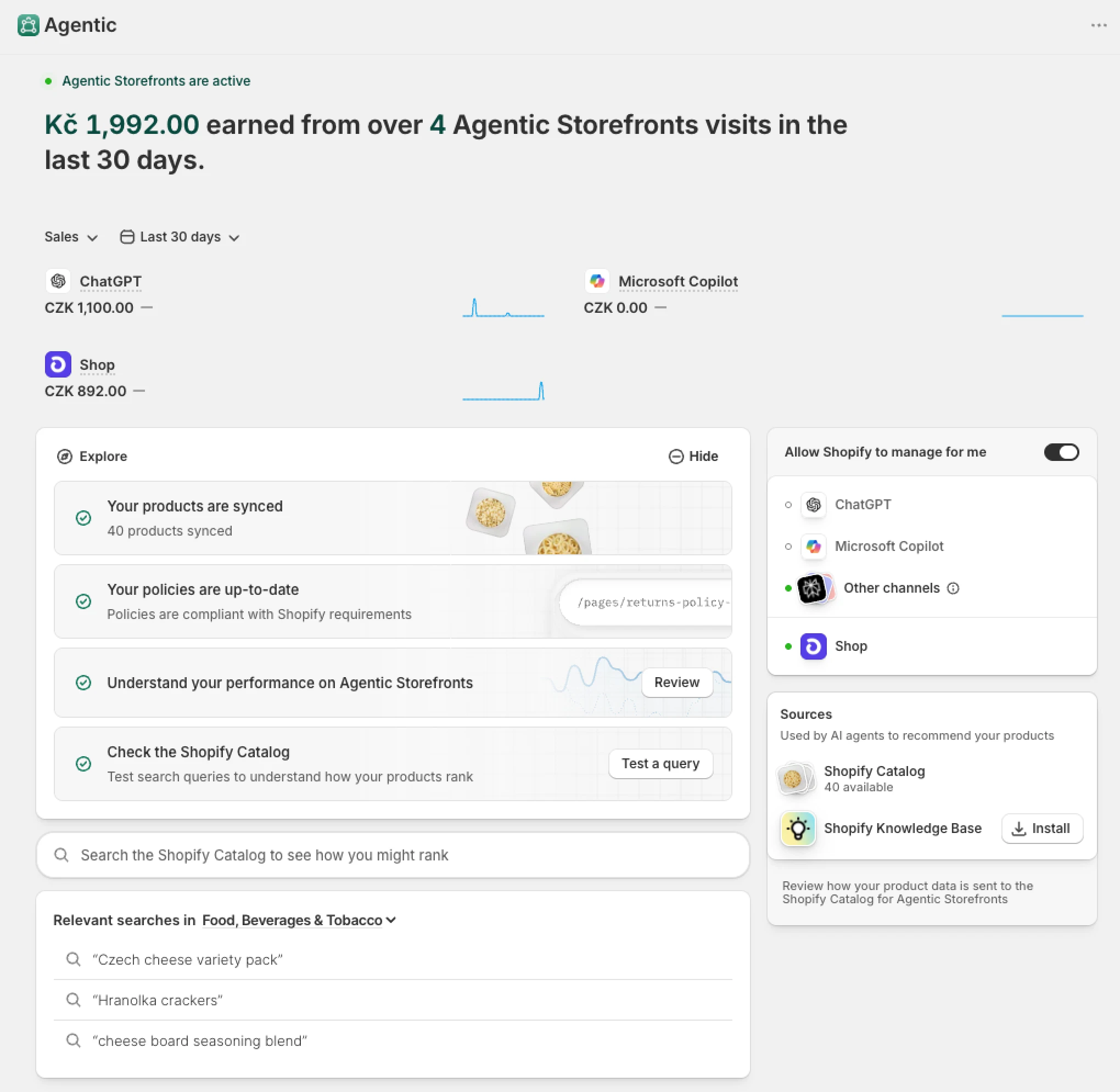 Shopify Agentic channel is still small for most of the stores, but should grow in the future.