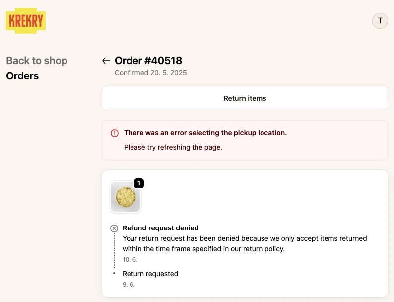 An example of the redesigned one-column customer account layout.