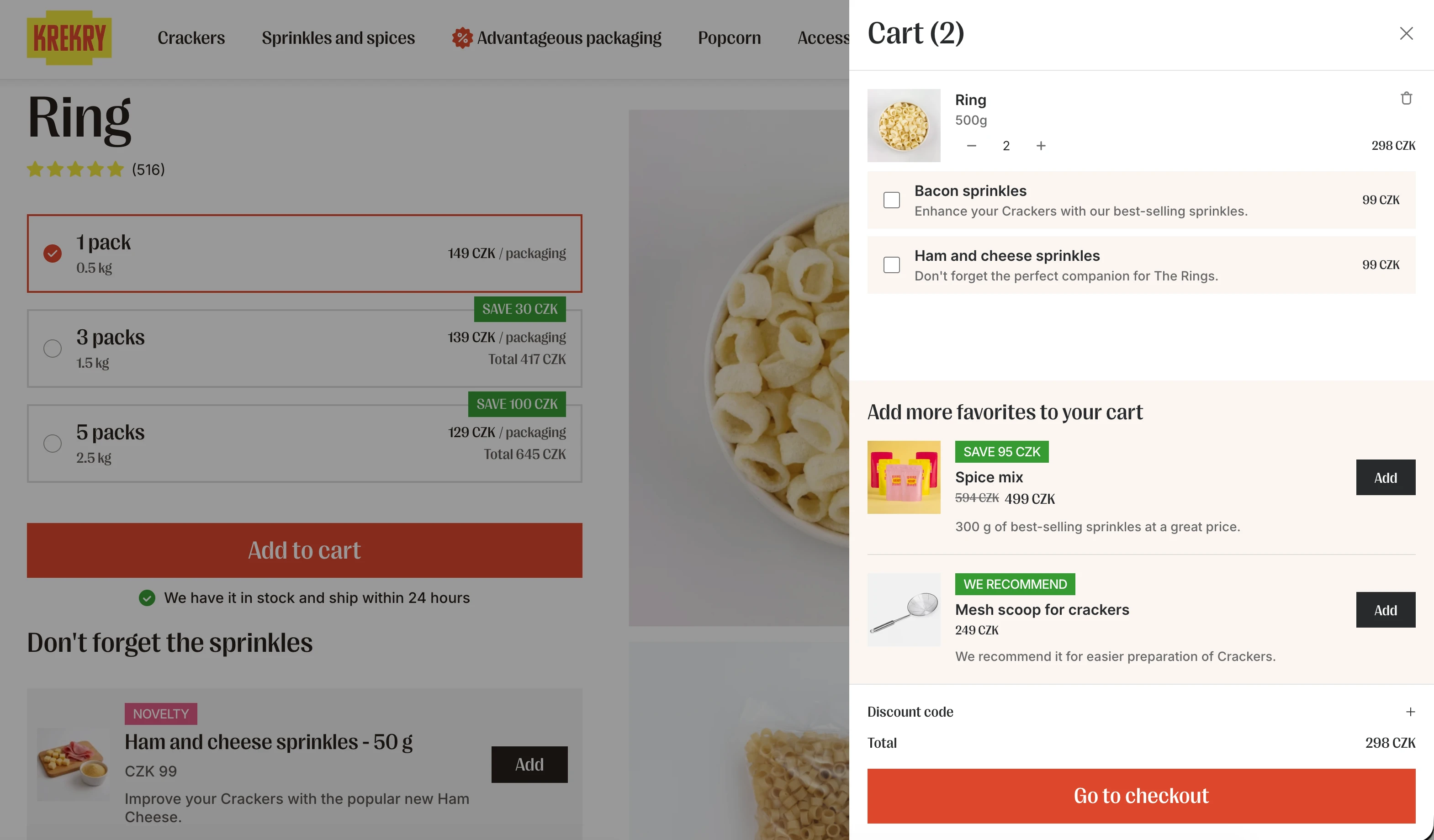 Using multiple offer placements on our Krekry store.