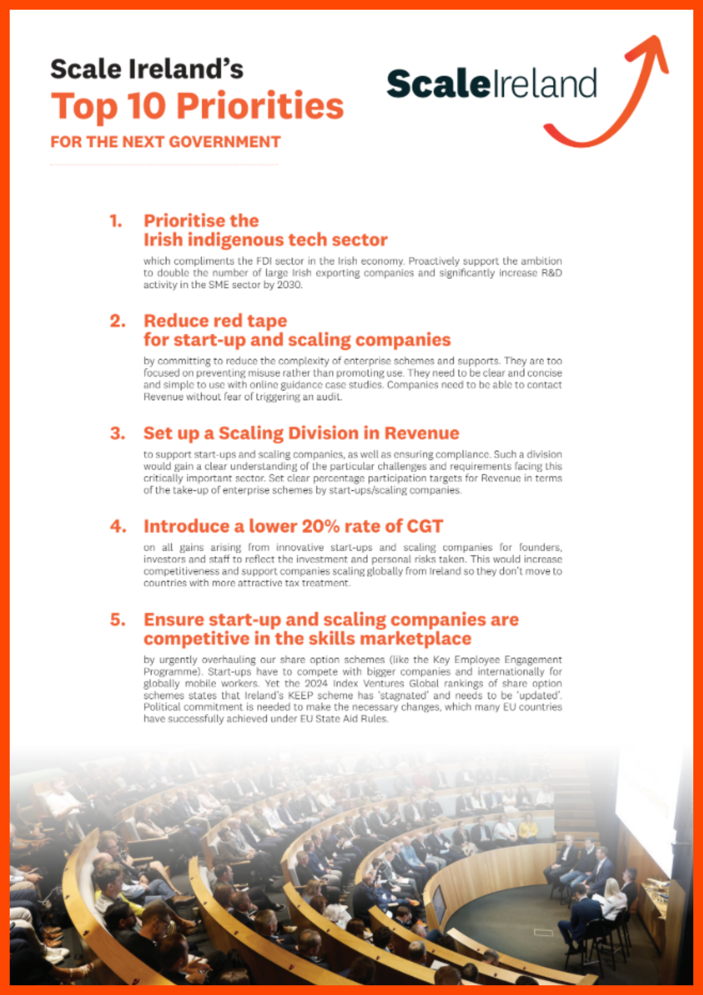 Scale Ireland's Top 10 Priorities