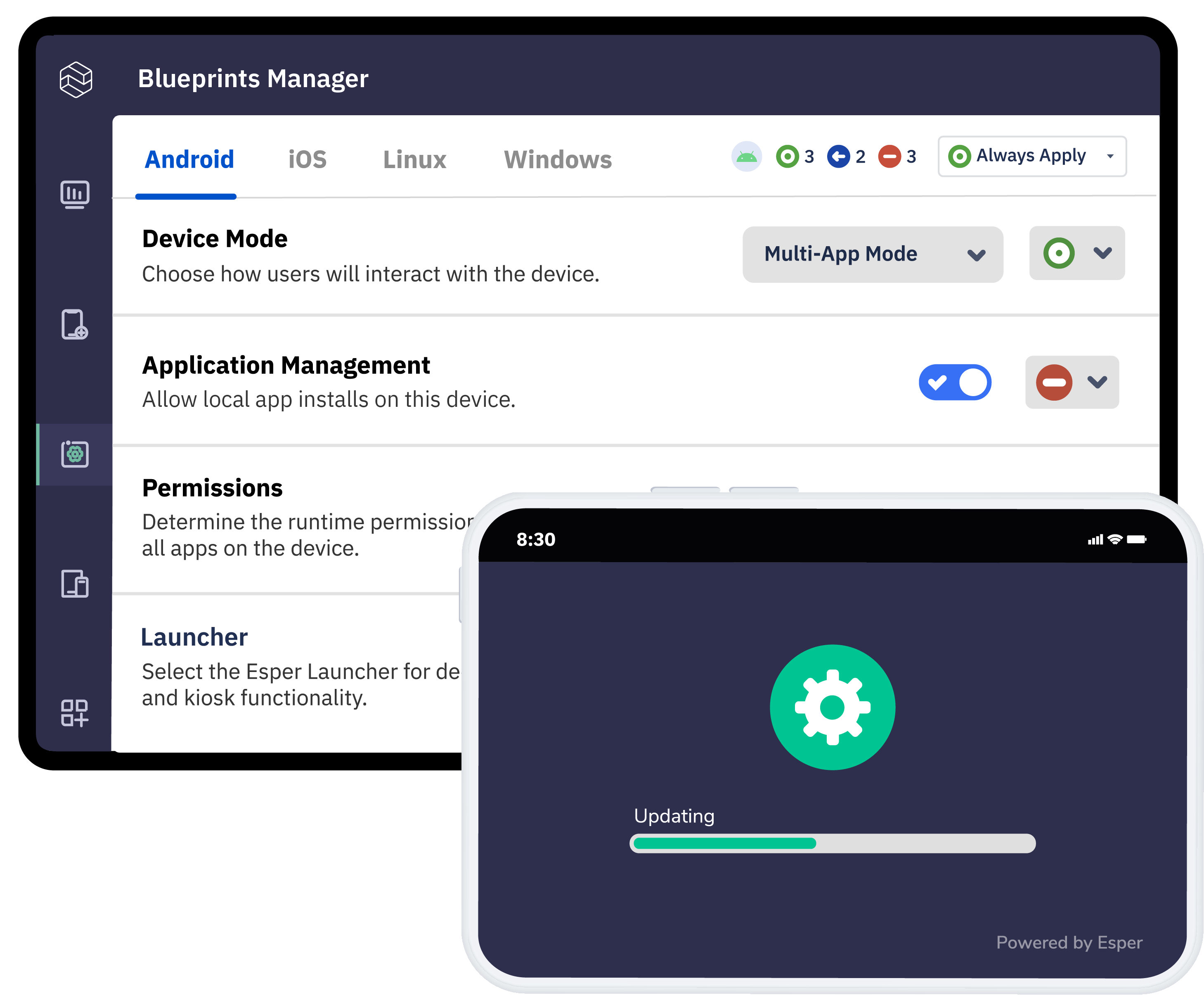Esper device management features