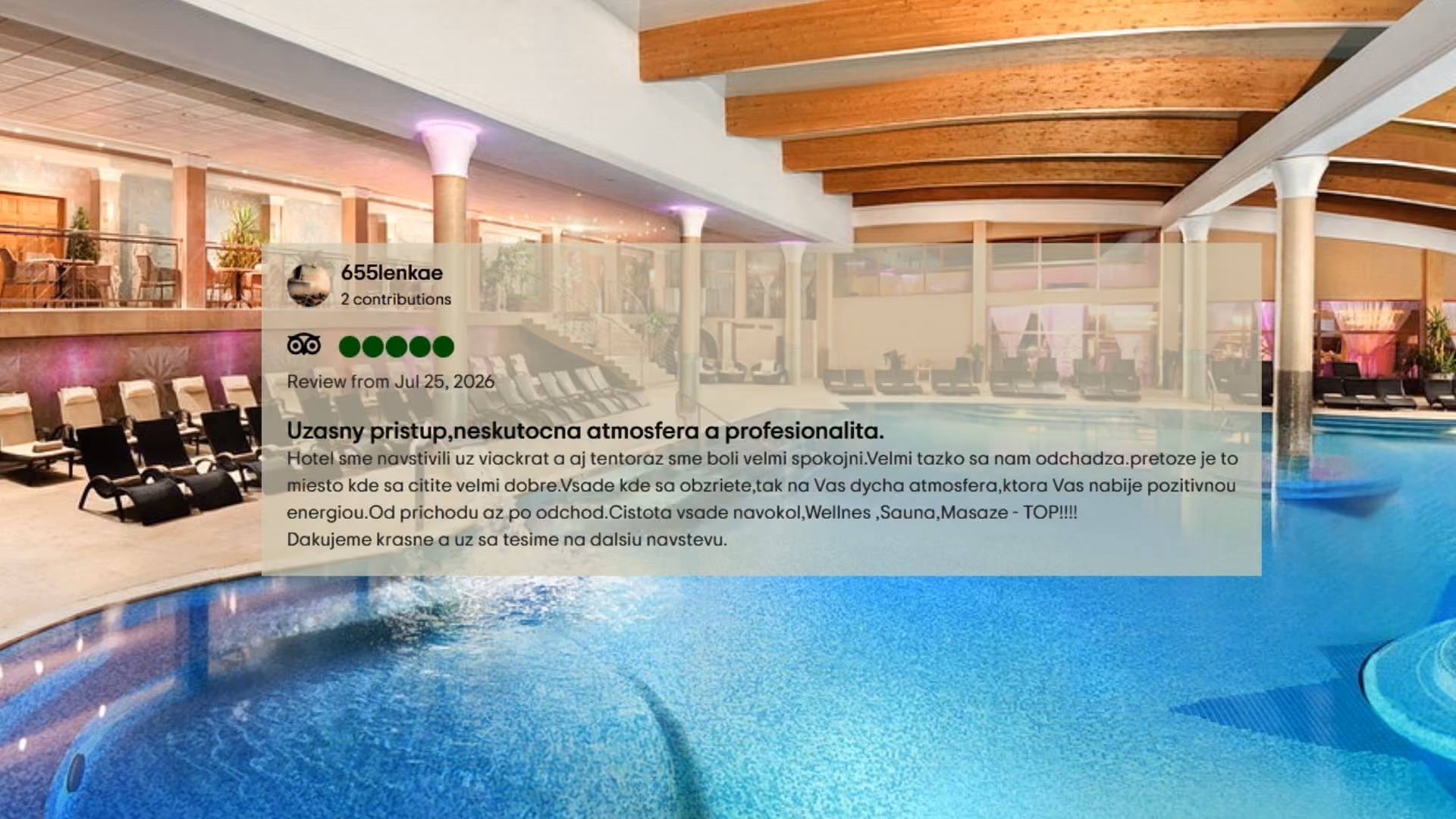 Vnútorný termálny bazén Wellness & Spa Hotel Kaskady