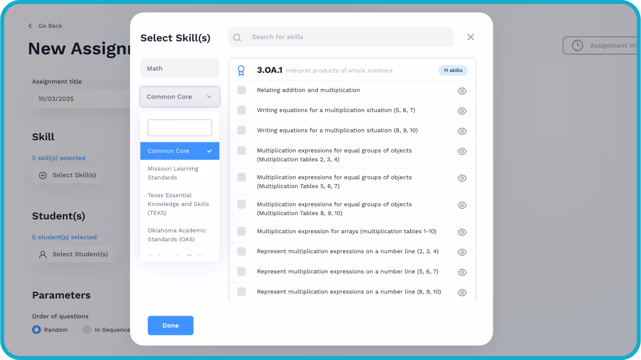 image aligned standards