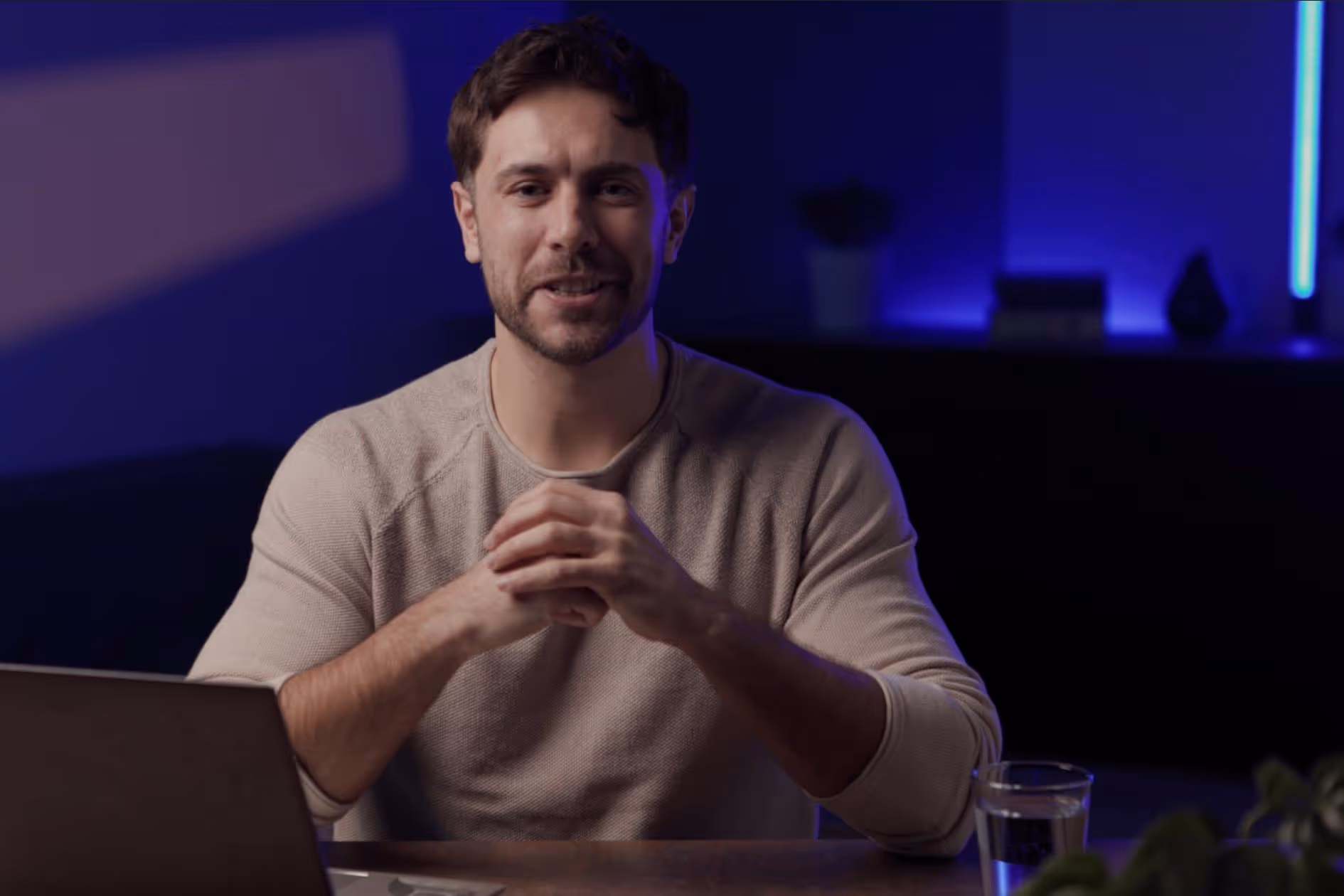 male producing video content in stylised studio