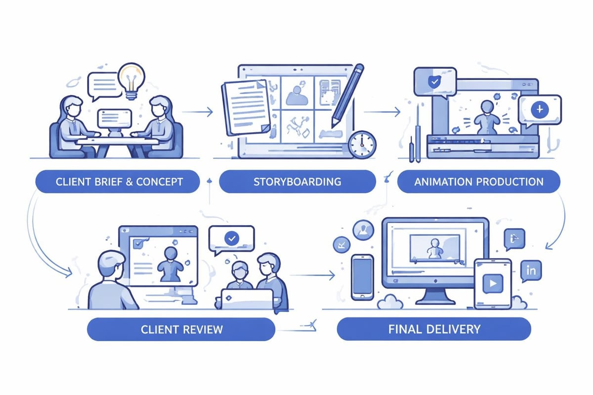 Motion graphics production workflow stages
