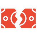 broken dollar icon