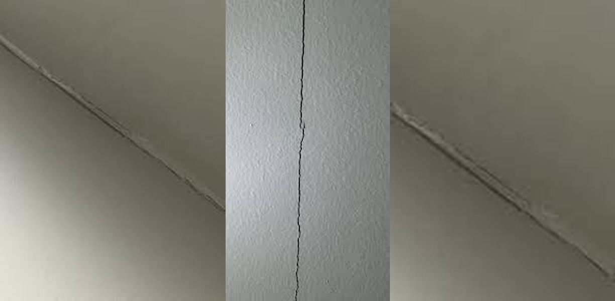3 different drywall cracks.