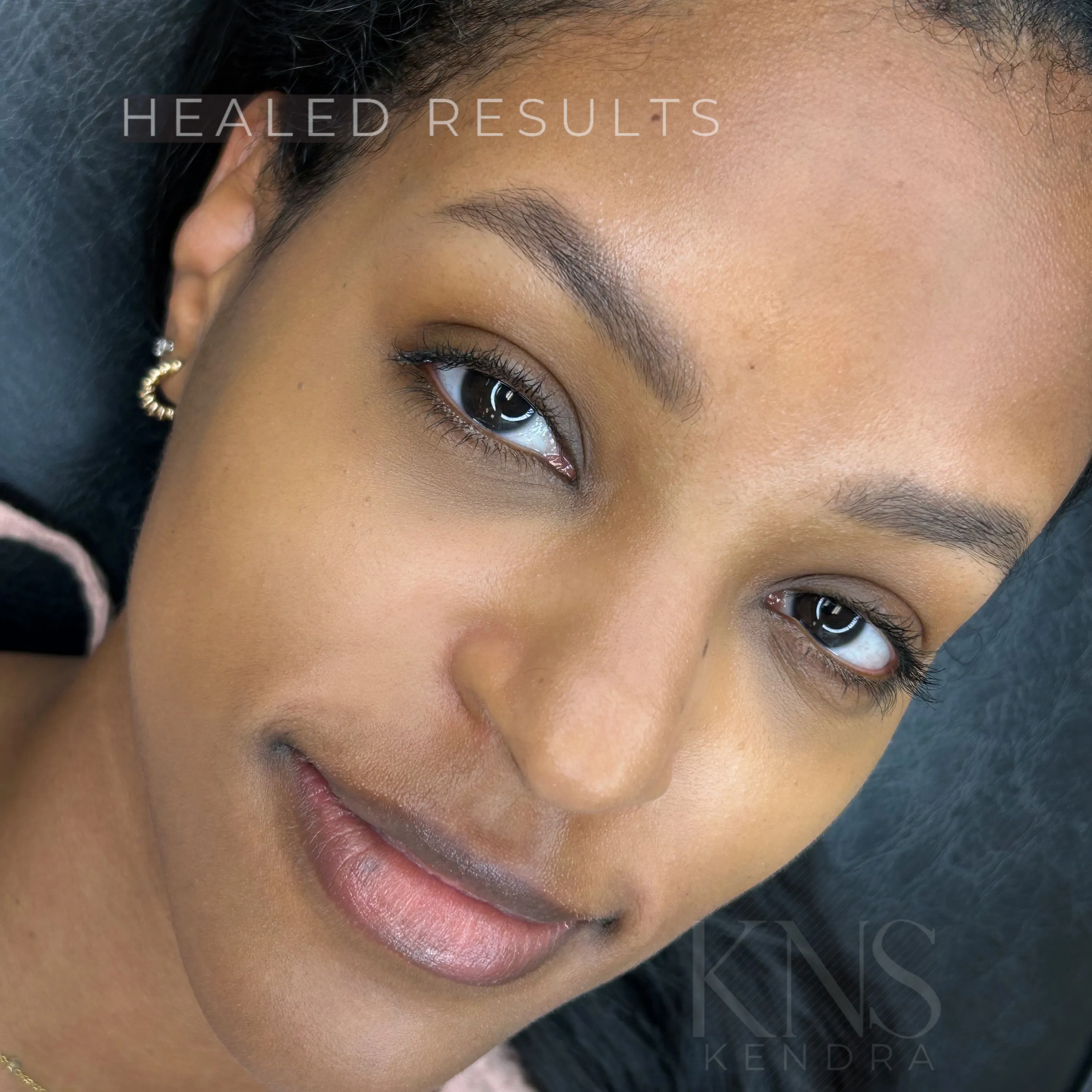 Powderbrow healed result on a deeper skin tone — Kendra Neal Studio