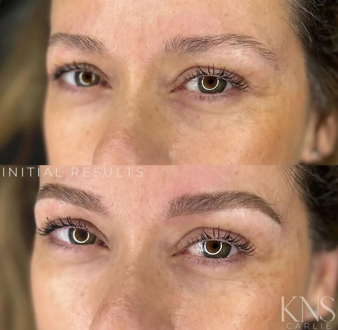 Nanobrow initial results on freckled skin, before healing is complete — Kendra Neal Studio