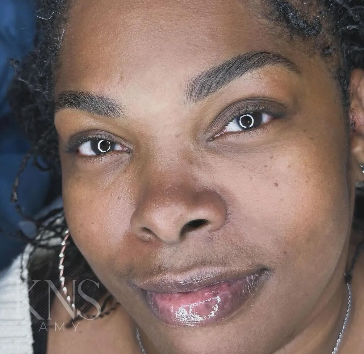 Powderbrow before-and-after for sparse eyebrows — healed results at Kendra Neal Studio