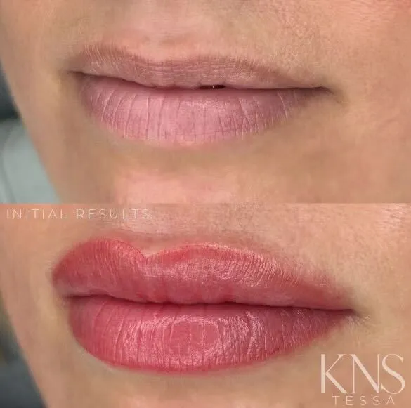 Lip blushing initial results for pale lips — Kendra Neal Studio