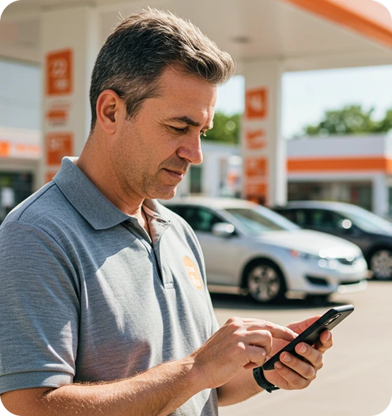 Revendedor enviando mensagem via whatsapp para o ClubPetro IA
