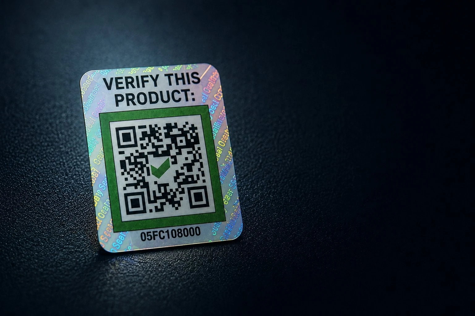 A real authentic.network security sticker with holographic seal and verification code